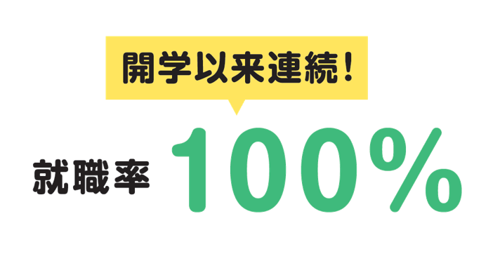 開学以来連続！就職率100％